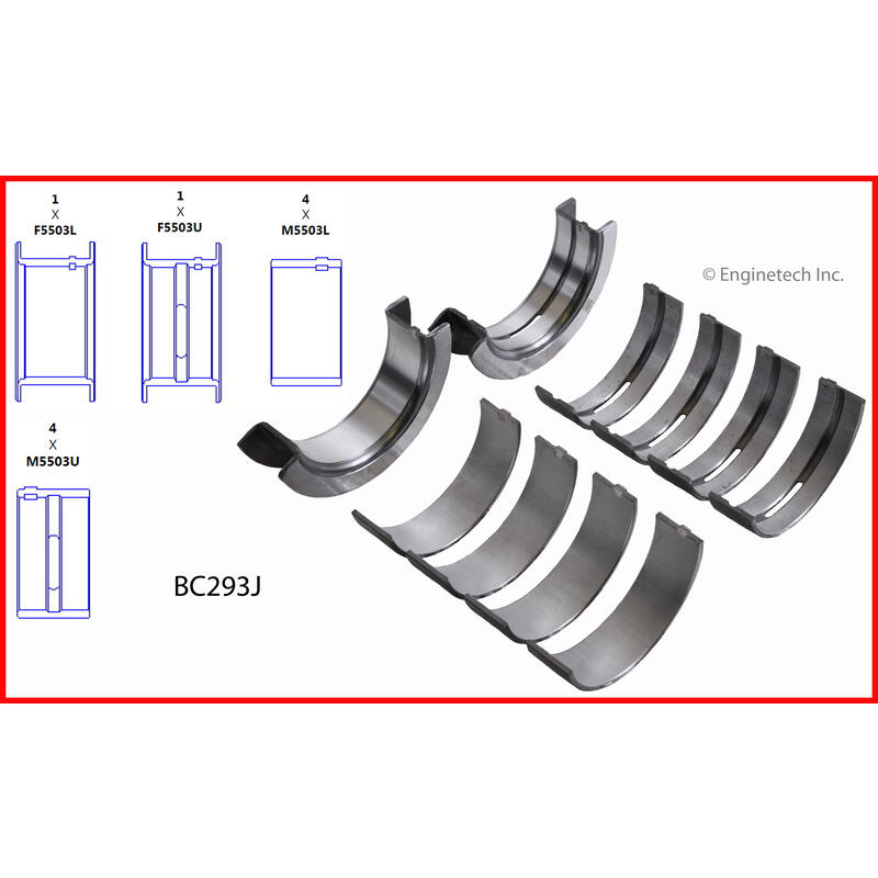 Enginetech Crankshaft Main Bearing Set Bc J In Star