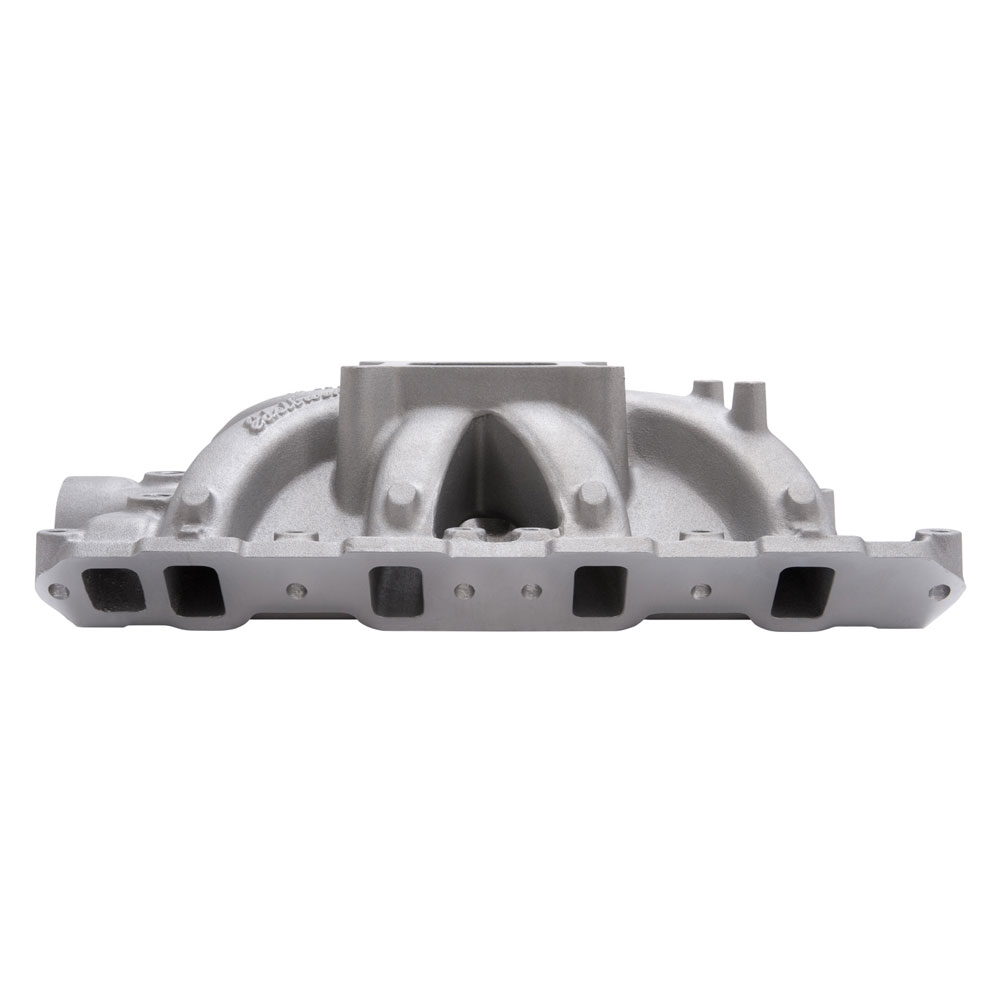 Edelbrock Intake Manifold 2981; Victor Jr. Satin Aluminum for Ford 351W SBF