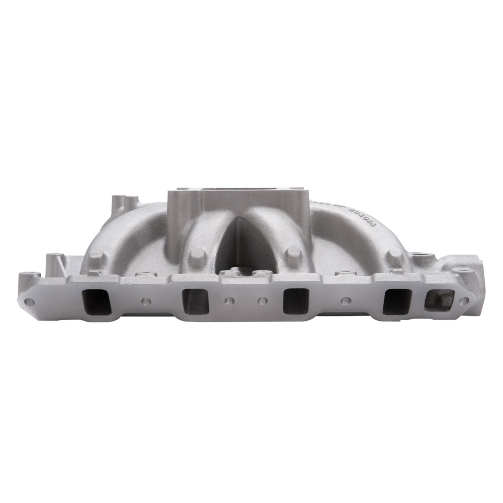 Edelbrock Intake Manifold 2981; Victor Jr. Satin Aluminum for Ford 351W SBF