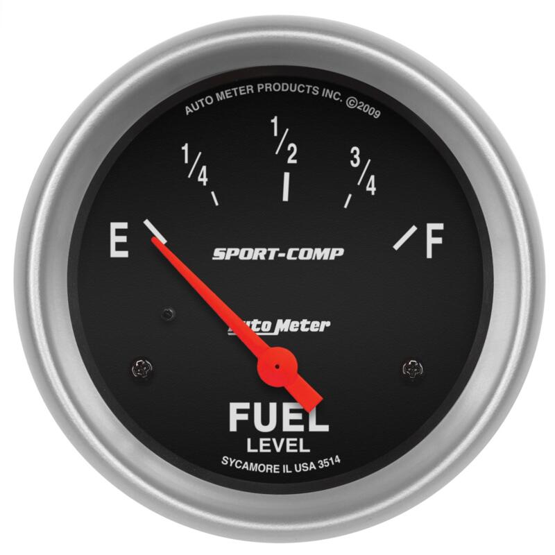 Auto Meter Fuel Level Gauge 3514; Sport-Comp 0-90 Ohms 2-5/8 ...