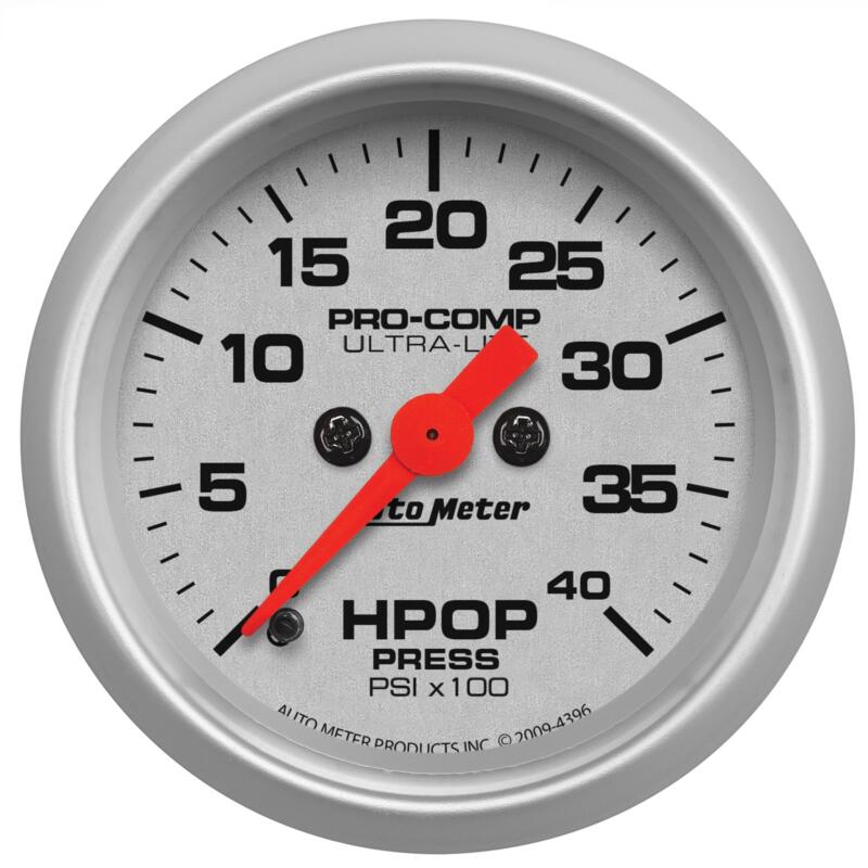 Auto Meter Oil Pressure Gauge 4396; Ultra-Lite 0 to 4000 psi 2-1/16 ...