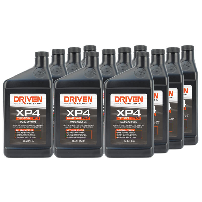 Driven Racing Oil 00507, XP4 Racing Oil, Conventional 15W-50, Case of 12 Quarts - Photo 1/1