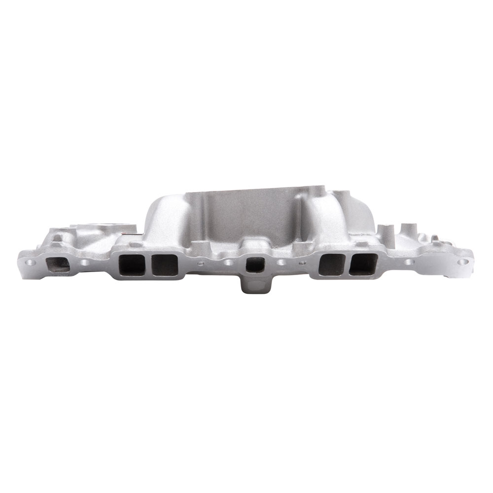 Edelbrock Intake Manifold 2101; Performer Dual Plane Satin Aluminum for SBC