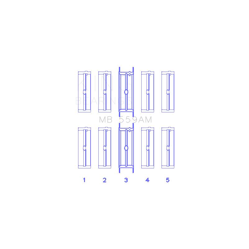King Crankshaft Main Bearing Set MB559AM; AM-Series Standard for Ford FE