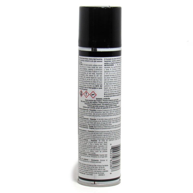 Permatex Gasket Sealant 82080; Ultra Black RTV 8.75 oz. Pressurized Can ...