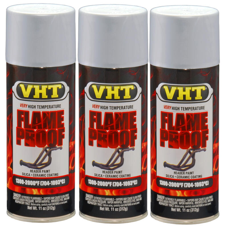 VHT High Temp Paint SP117(3-PACK); FlameProof 11oz Aerosol Flat ...