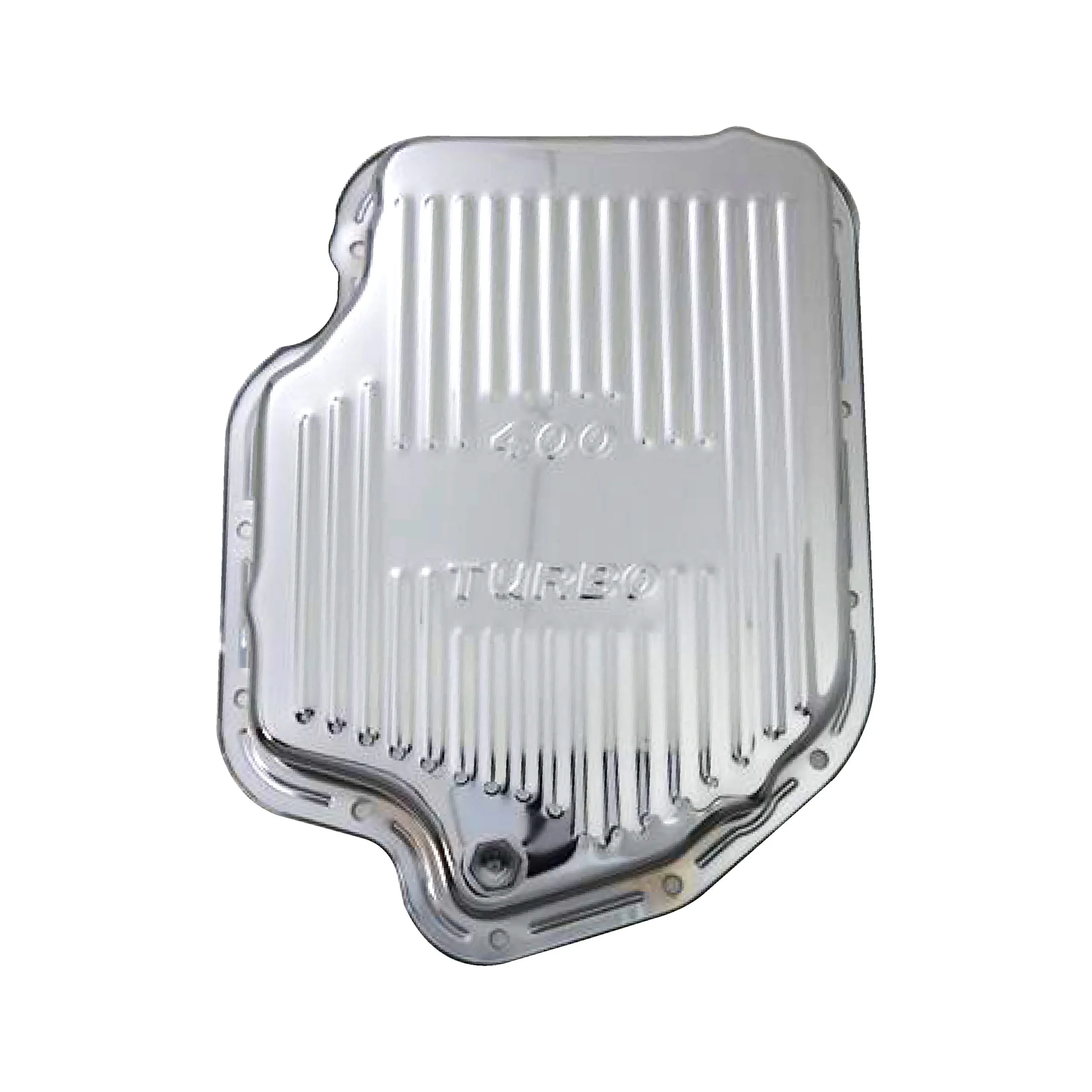 Bandit Transmission Oil Pan 9197; Finned +1.50qt Chrome Steel for GM TH400