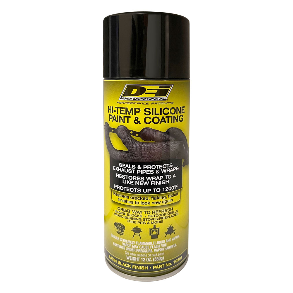 DEI High Temp Paint 10301; Hi-Temp 12oz Aerosol Black Silicone Up To 1,200 deg F
