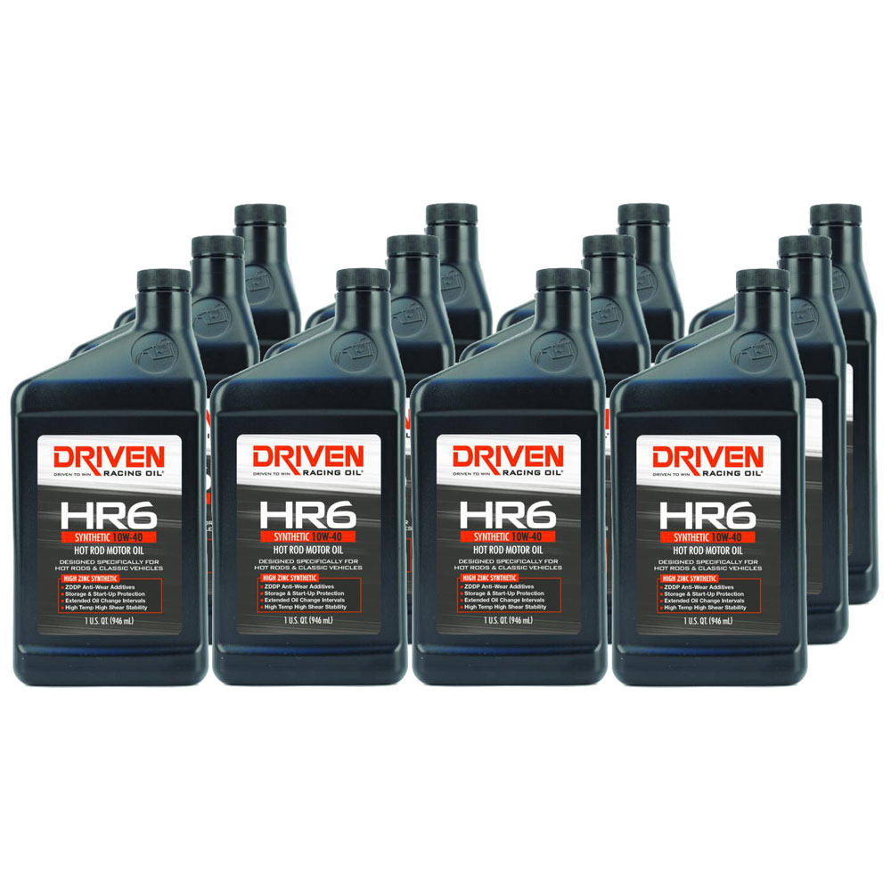 Driven Racing Oil 03906, HR6 Hot Rod Oil, Synthetic 10W-40, 12 Quarts