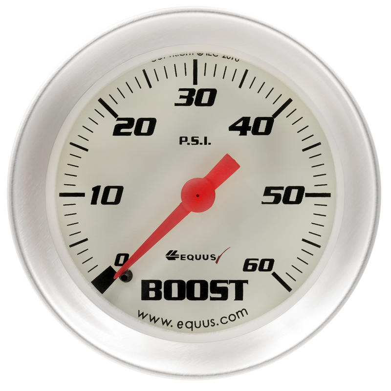 Equus Boost Pressure Gauge 8256; 8000 Series 0-60 psi 2 in. Mechanical, White