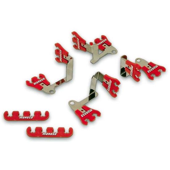 Moroso Spark Plug Wire Holder 72168; Show Car 7-9mm V/C Mount Red