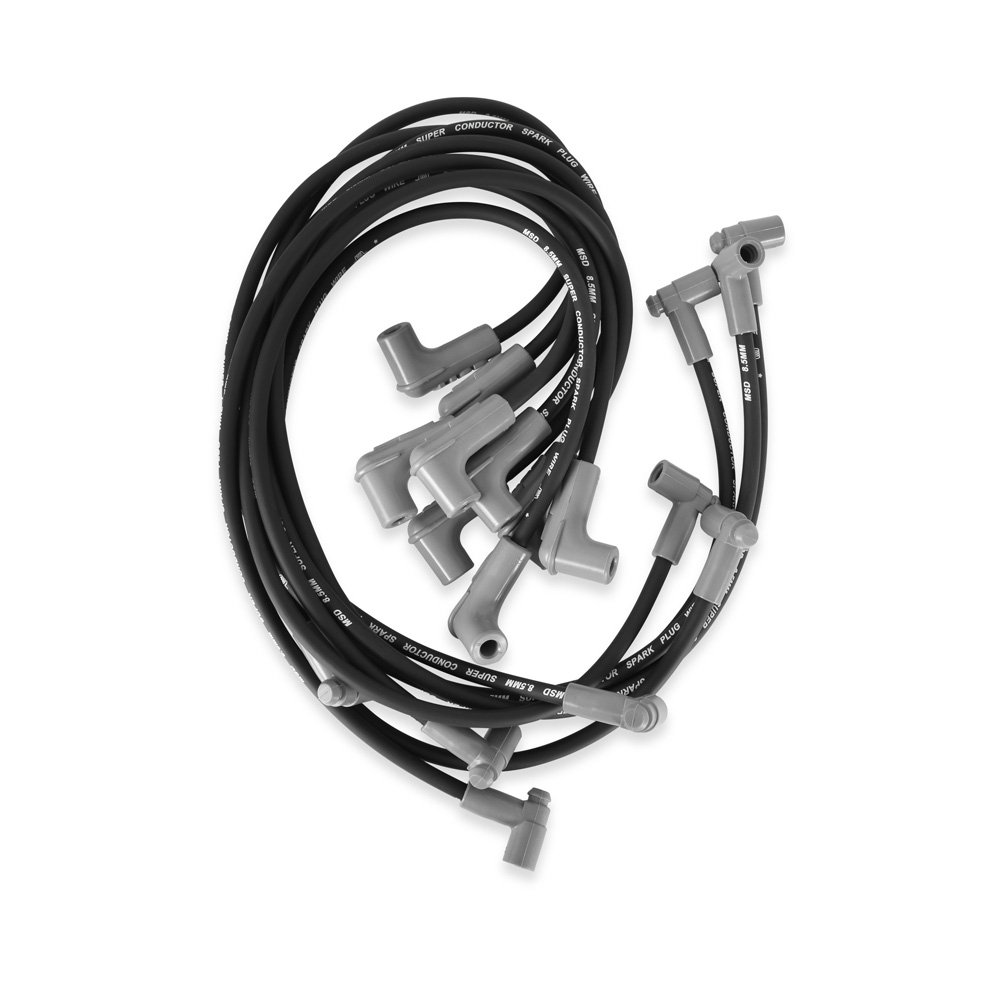 MSD Plug Wire Set 31293; Super Conductor 8.5mm Blk, 90deg for BBC Crank ...