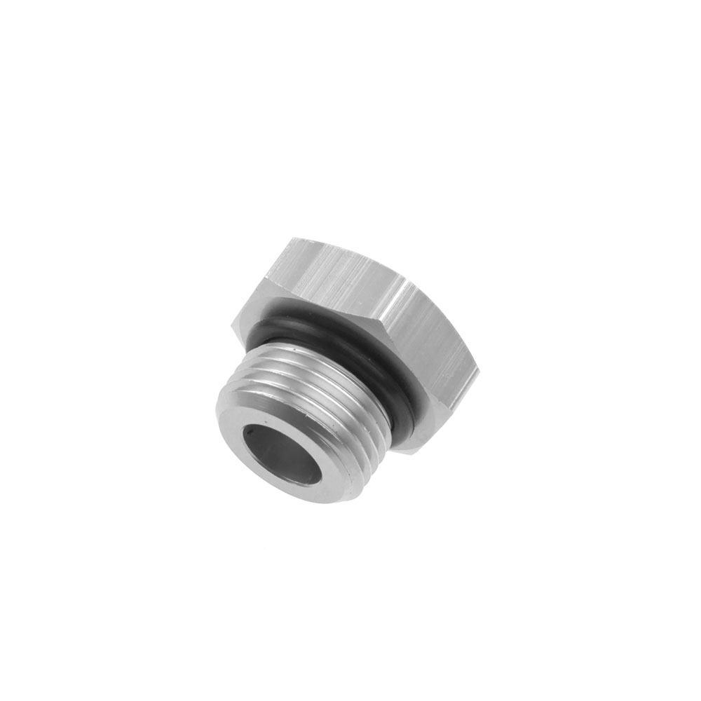 Redhorse O-Ring Boss Fitting 814-10-5; ORB Plug Clear Anodized -10 ORB, Hex